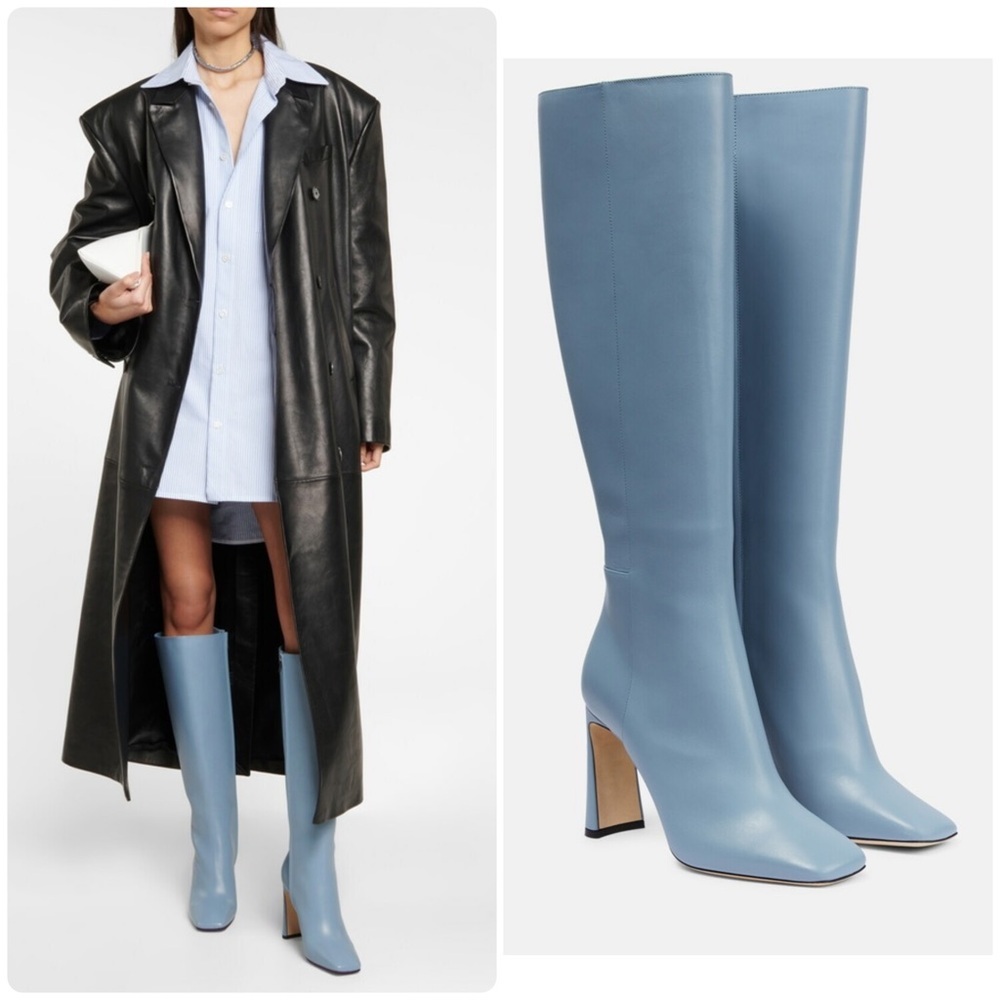 Jimmy Choo Kinsey 95 Leather Knee High Boots - Picture 1 of 11